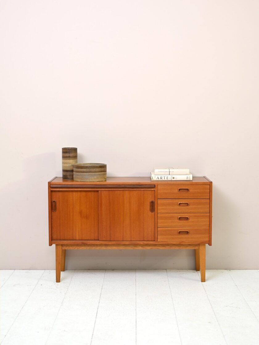 Sideboard in teak con scrittoio estraibile