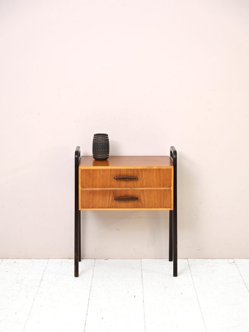 Scandinavian nightstand with black details