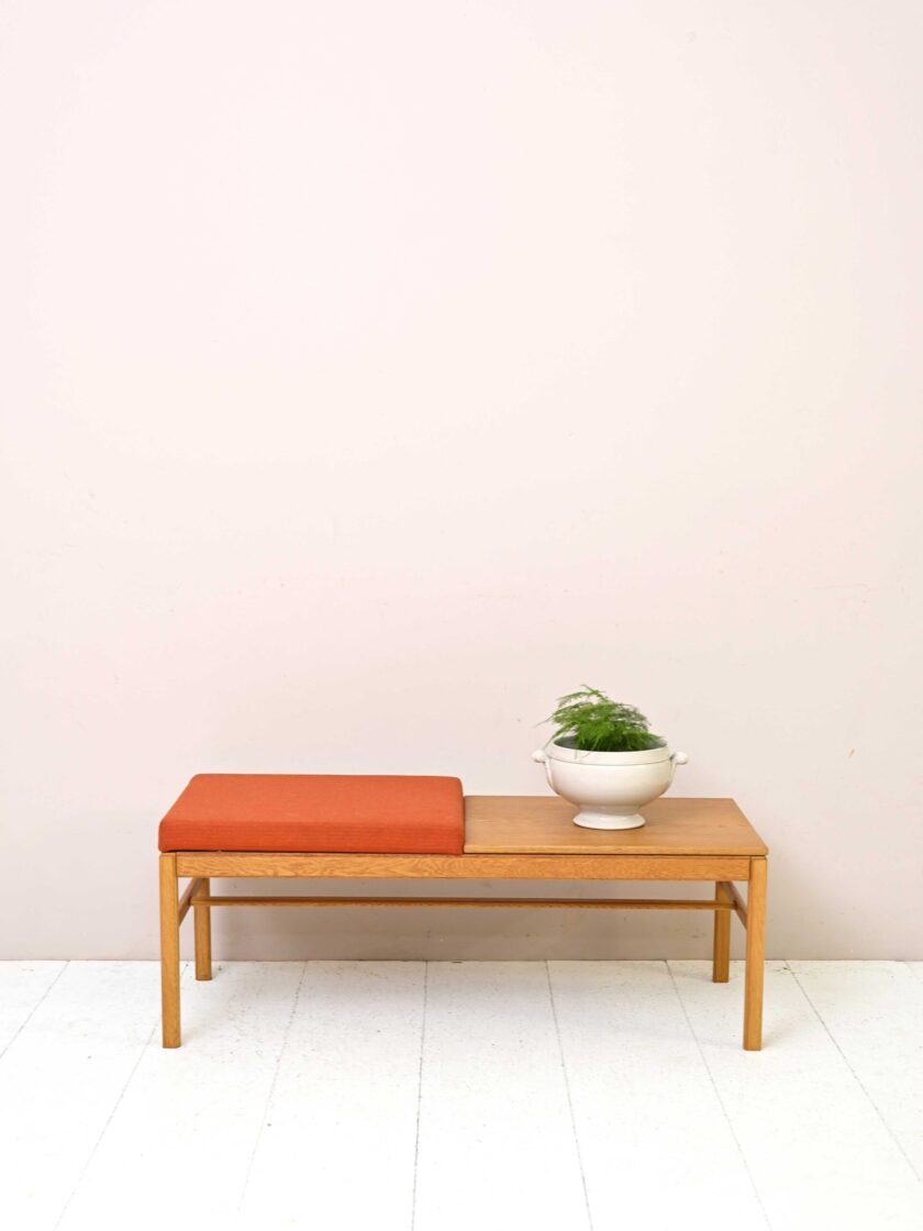 Scandinavian bench with padded seat