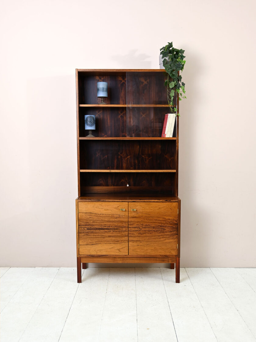 Rosewood cabinet with display case