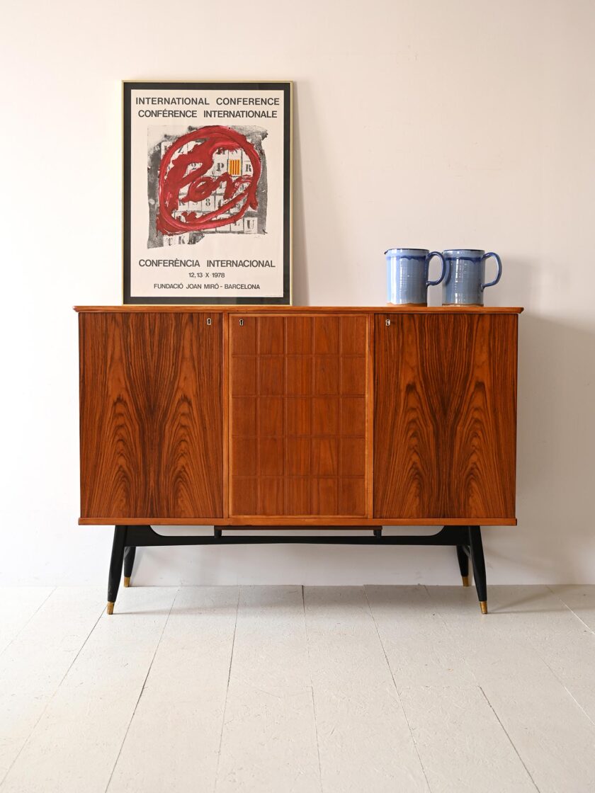 Nordic highboard with teak doors