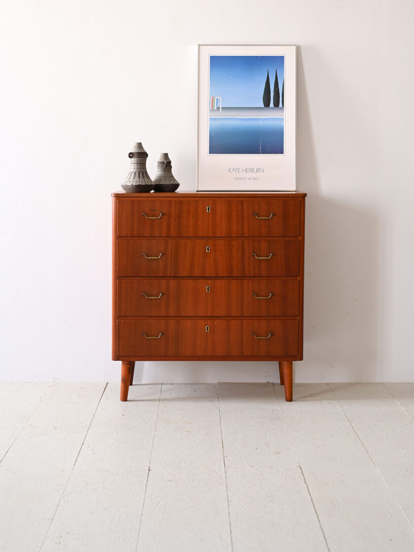 Nordic vintage mahogany chest of drawers