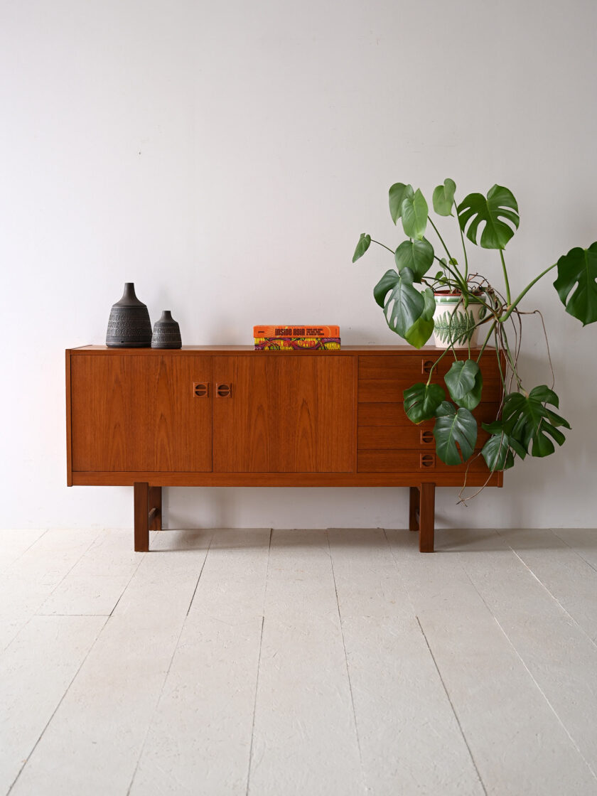 Early 1900s teak sideboard with drawers and doors