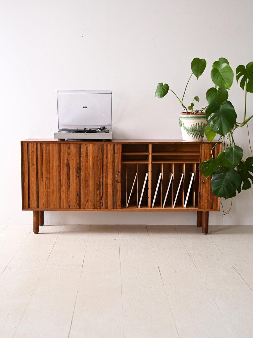 Sideboard in palissandro con porta scorrevole