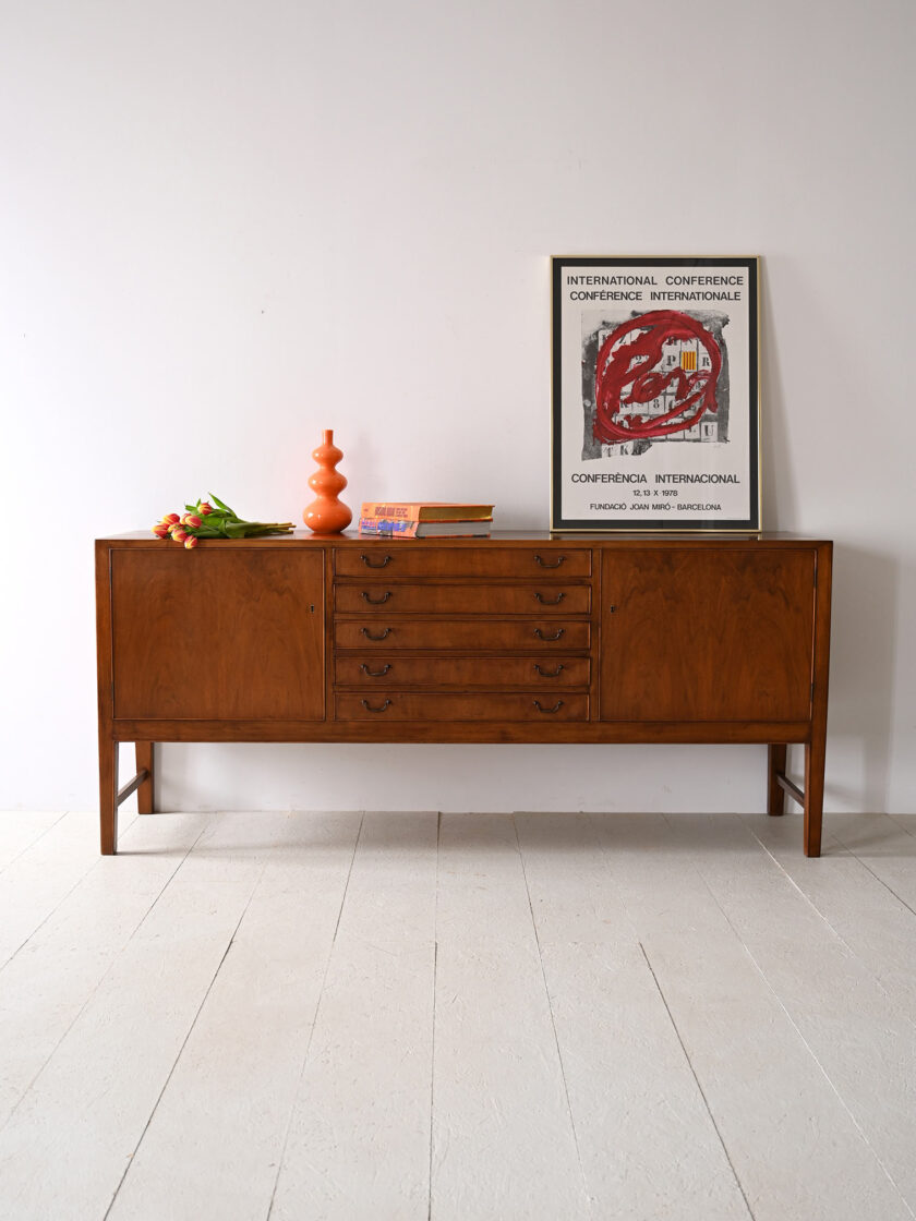 Sideboard-in-legno-di-noce-degli-anni-'40