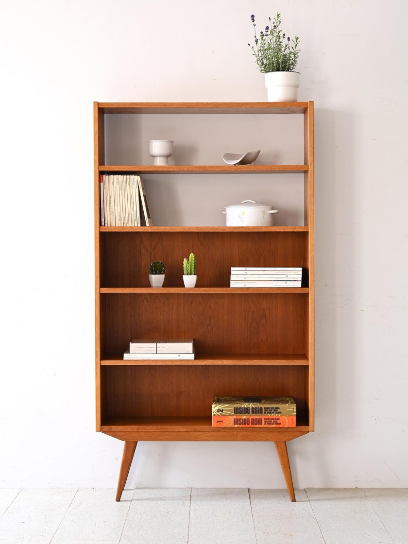 Libreria scandinava in teak e rovere