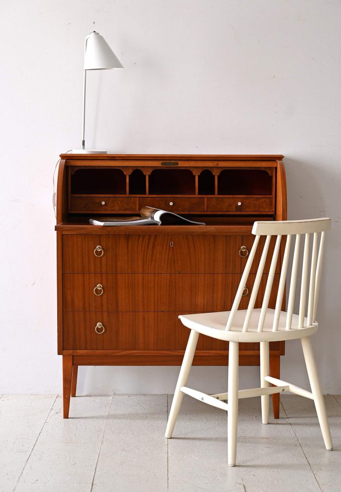 Secretaire in teak con scrittoio-a