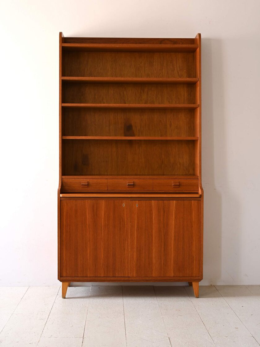 Vintage bookshelf with pull-out desk